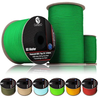Obrázek produktu pro Paracord 550 lano 100m zelené na cívce