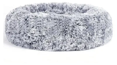 Image de Lit pour chien en forme de donut – Canapé pour chien – Mousse à mémoire de forme – Peluche – 60 x 20 cm – gris