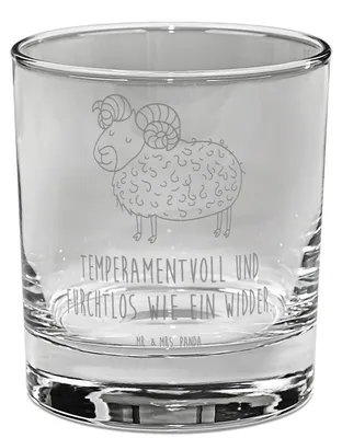Produktbild von Mr. & Mrs. Panda Cocktailglas Sternzeichen Widder - Transparent - Geschenk, Tumbler Glas, Schafbock, Geburtstag April, gravur, März, Aszendent, Bock, für Gin, Trinkglas