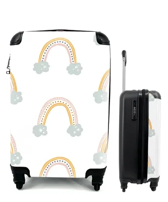Produktbild von MuchoWow® Koffer Handgepäck Trolley Rollkoffer Kleine Reisekoffer mit 4 Rollen - Design - Regenbogen - Pastell - Cabin Size < 55x40x23 cm & 55x40x20 cm - Kinderkoffer - Kabinenkoffer - Boardgepäck - Reise-Box - Reisekoffer - Reisegepäck - Koffer mit Bild - Trolley für Kinder