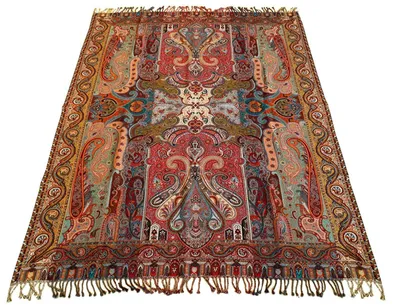 Wolldecke Jacquard Paisley 130x180 cm Baumwolle Merino
