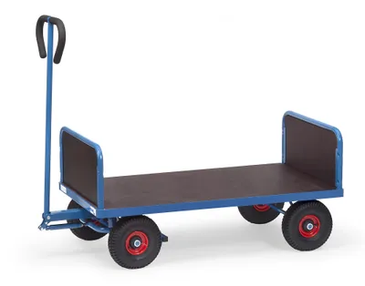 Produktbild von Fetra Handwagen 500 kg, Plattform 1.000 x 600 mm, 2 Stirnwände, Luftreifen
