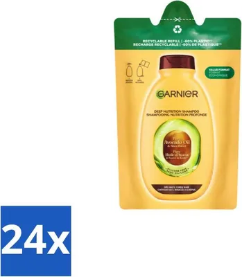 Obrázok produktu pre Garnier – Loving Blends – Náplň do šampónu – Avokádový olej a bambucké maslo – Pre veľmi suché, vlnité alebo kučeravé vlasy – 250 ml – Výhodné balenie – 24 kusov