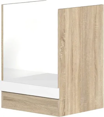 Produktbild von Herdumbauschrank ohne Arbeitsplatte - 60 cm breit - Weiß Sonoma Eiche – Salerno