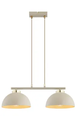 Productafbeelding van FKL DESIGN Home Deco: Plafondlamp, 2 lichtpunten, E27, metalen lampenkappen, onderdeel van de serie (Ecru, BH2)
