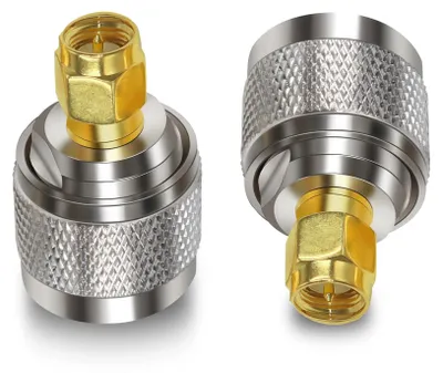 Koaxialadapter SMA-Stecker auf N-Stecker, 2 Stück, 50 Ohm