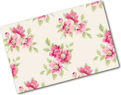 Produktbild von Tulup Glas Herdabdeckplatte - 80x52 cm - Glaskeramikkochfeld-Abdeckung Spritzschutz Glasabdeckplatte - Einteilig - Blumen & Pflanzen - Blumenmuster - Rosa