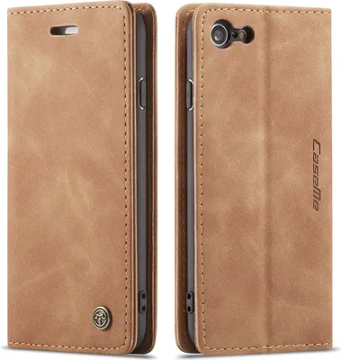 Produktbild von iPhone SE 2020 Hülle, LaimTop Retro Kunstledertasche TPU Innere, Kartenfächer, Magnetverschluss, Klapphülle mit Standfunktion Schutzhülle für iPhone SE 2020 / iPhone 7 / iPhone 8 Braun