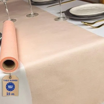 Productafbeelding van Kersttafelloper van 25 meter - Decoratie voor Kersttafels in Rood en Wit