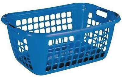 Produktbild von Geräumiger Wäschekorb in Blau, 65 cm, stabil und sicher durch abgerundete Kanten