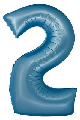 Produktbild von XL Folienballon blau matt Zahl 2
