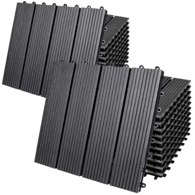 Productafbeelding van Set van 22 WPC Terrastegels 30x30 cm voor Balkon en Tuin