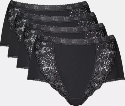 Produktbild von Sloggi Damen Unterhose Chic Maxi , 4-Pack, 48, Schwarz