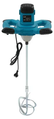 Produktbild von Elektrischer Mischer - Handrührgerät für Beton, Mörtel und Farbe - 1400 W - 6 Stufen - Spiralrührer - Aluminiumlegierung - Blau