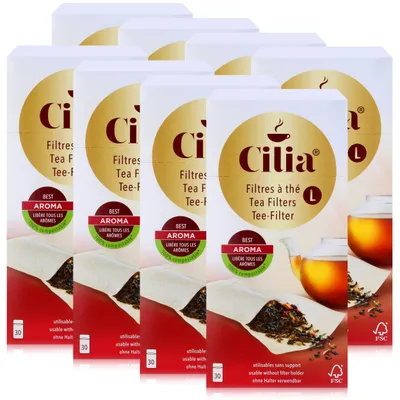 Produktbild von CILIA Teefilter 30 Stk. Grösse L ohne Halter verwendbar (8er Pack)