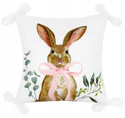 Produktbild von DOMAREX Kissenhülle Pudrowa 40x40 cm Kaninchen Ostern