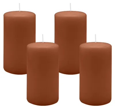 Produktbild von 4er Set Stumpenkerzen/Adventskranzkerzen Haselnuss Ø 70 x 130 mm