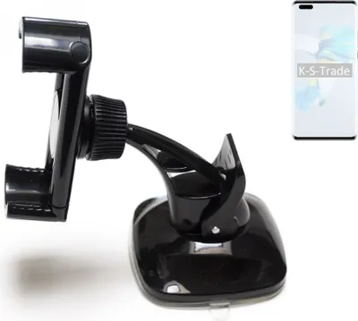 Produktbild von K-S-Trade kompakte Handy-Halterung Windschutzscheibe kompatibel mit HTC Desire 20+ Armaturenbrett schwarz Autohalterung KFZ Halter Scheiben-Halterung
