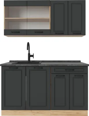 Immagine prodotto di Cucina monoblocco Vicco R-Line Antracite rustico/rovere dorato 140 cm , PL Antracite, Model 53942