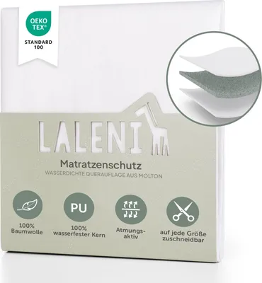 Produktbild von Laleni Inkontinenzunterlage wasserdicht & atmungsaktiv 70x100 cm für Babys | Molton Matratzenauflage aus Baumwolle Matratzenschoner Inkontinenz