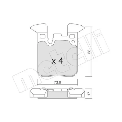 Produktbild von METELLI Bremsbeläge Satz Hinten Bremsklötze für BMW 1 Schrägheck (E87) 22-1016-0
