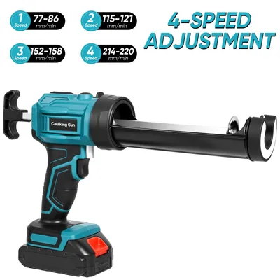 Image de Pistolet à cartouches électrique - Pistolet pour cartouches de mastic - 4 vitesses - Sans fil - Compatible avec batterie 18V - Sans batterie