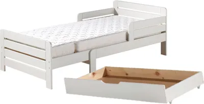 Image de Cette combinaison de jumper se compose des éléments suivants : jumper lit transformable blanc * et un jumper tiroir blanc * et un jumper matrazze (140+60cm)