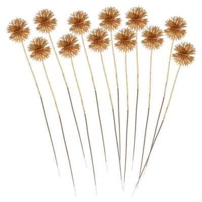 Produktbild von Künstliche Weihnachtszweige Glitzer Picks in Gold 12 Stück Winterdekoration Selbstgemacht Festtagsdeko für Zuhause und Feierlichkeiten