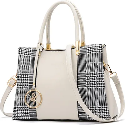 Produktbild von STILVORA Handtaschen Damen Shopper Kunstleder Handtaschen,Elegante Handtasche und Schultertasche und Umhängetasche,Cremeweiß