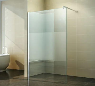 Produktbild von Walk-in Duschabtrennung Duschwand Seitenwand 40 cm Teilsatiniert 10 mm NANO Glas Neptun