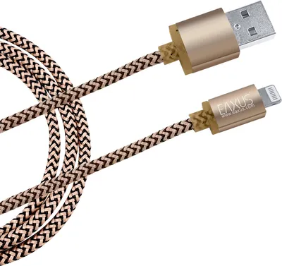 Produktbild von Daten- Ladekabel 8pin USB, Gold, 3 m für iPhone 5 bis 12 Pro, iPad, Anti-Bruch Eaxus