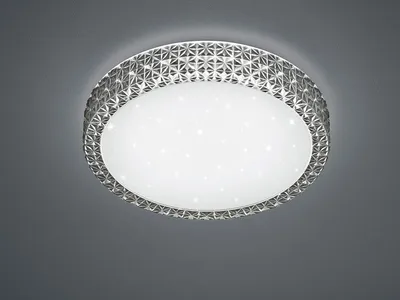 Produktbild von Dimmbare LED Deckenlampe PEGASUS Ø40cm Höhe 8cm Anthrazit Glitzer+ Sterneneffekt