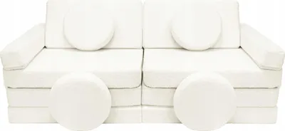 Zdjęcie produktu dla Sofa Modułowa Dla Dziecka, Klocki Piankowe Z Kierownicą, Bukla (Kolor: Ecru/Beż)