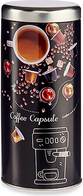 Produktbild von KAFFEEDOSE aus Metall Ø9cm Kaffeekapsel Vorratsdose Teedose Padsdose Blechdose Tee Kaffee Dose Halter 301