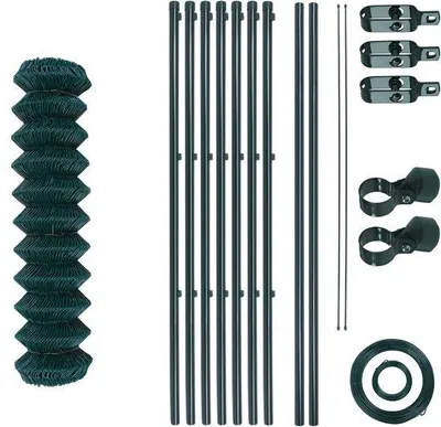 Produktbild von Famanu Gartenzaun Set - Drahtumzäunung - 1,0 x 15 m - Grün