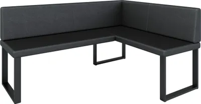 Image de Banc d'angle AKIKO METAL Corner Bench 168x128 droite - Ensemble de banc d'angle pour votre salle à manger, cuisine moderne, coin salon, coin repas. Parfait pour la cuisine, le bureau et la réception. Fabrication solide et forte. Easy Care