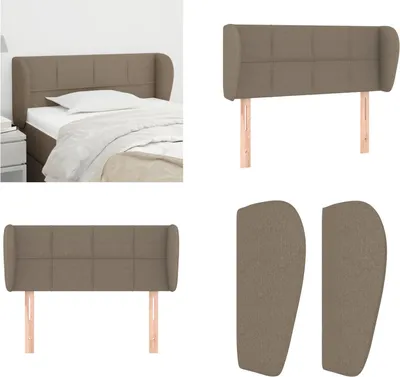 Produktbild von vidaXL Kopfteil mit Ohren Taupe 93x23x78/88 cm Stoff - Kopfteil - Kopfteile - Bett-Kopfteil - Bettkopfteil