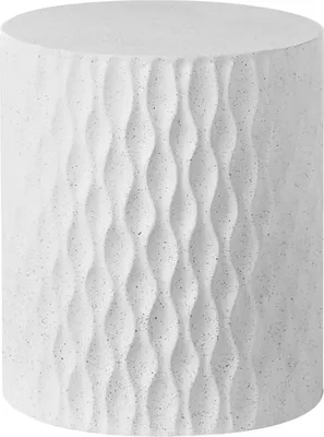 Produktbild von BELIANI Beistelltisch Weiß MgO Fiberglas ø 37 cm Rostbeständig Wasser- und Windbeständig Boho Modern Outdoor Wohnzimmer