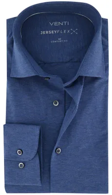 Produktbild von Karohemd blau Venti Comfort-Fit halbweiter Kragen Jersey