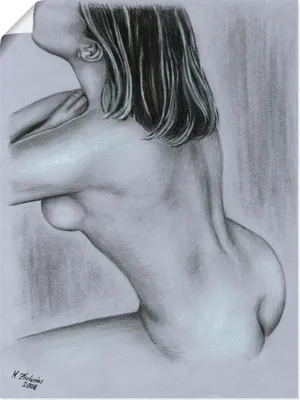 Produktbild von ARTland Poster Akt in Blau Größe: 45x60 cm