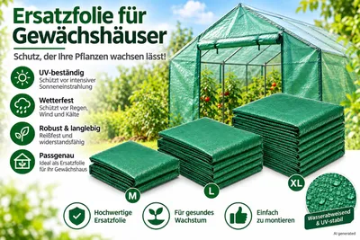 Produktbild von Gewächshausfolie 5 x 2 Meter GreenGrow Tomatengewächshaus Ersatzfolie Gartenfolie Folie