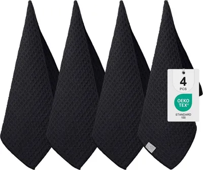 Produktbild von Moosfor Microfasertücher - 4er-Set - Küchentücher 40 x 70 cm - Schwarz