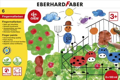 Immagine prodotto di Eberhard Faber EFAColor pittura lavabili Nero, Blu, Verde, Rosso, Bianco, Giallo