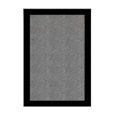 Produktbild von Teppich mit Fischgrätmuster und schwarzem Rahmen - 160x230 cm, rutschhemmend, Polyester-Samt, waschbar