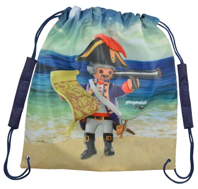 Produktbild von PLAYMOBIL Piraten Turnbeutel Sportbeutel mit Kordelzug 38 x 35 cm
