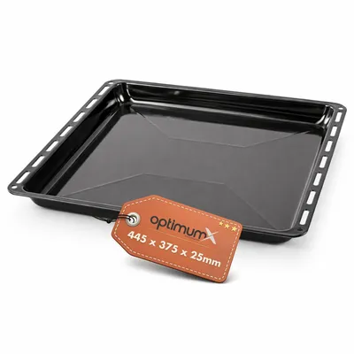 Produktbild von OptimumX Backblech 445 x 375 x 25 mm, Emailliert, Fettpfanne & Kuchenblech für Backofen, Ofenblech für Backofen, Kratzfest & Rostfrei