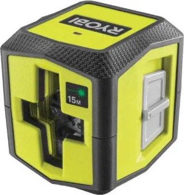 Image de Laser Croix Vert RYOBI RBCLLG1, Portée 15 m, Précision +/- 0,5 mm, Avec pince de fixation et 2 piles