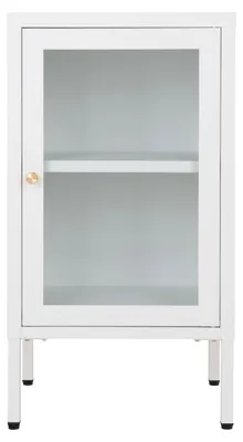 Zdjęcie produktu dla Szafka Dalby ze stali i białego szkła 38x35x70 cm