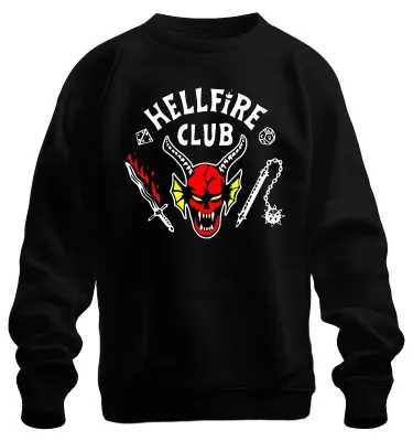 Produktbild von HELLFIRE CLUB Dämon Schädel Hörner D20 Flammenschwert Sweatshirt Pullover, Schwarz, L
