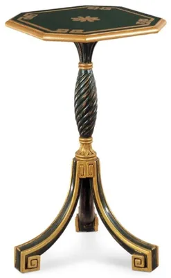 Produktbild von Casa Padrino Luxus Barock Beistelltisch Antik Grün / Antik Gold - Barockstil 3-Bein Massivholz Tisch mit 8-eckiger Tischplatte - Luxus Möbel im Barockstil - Luxus Qualität -  Italy